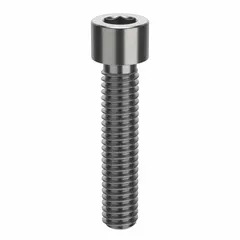 This inch-system standard socket head cap screw features a 5/16"-18 thread size, 1 1/2" length, and 1/4" drive size. Made from 18-8 stainless steel with a plain finish, it offers corrosion resistance for fastening components in machinery, equipment, and structural assemblies. Right-hand thread direction.
