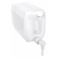Horizontal Rectangular Carboy with Spigot, 2.5 gal, HDPE, White