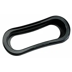 Black rubber grommet for mounting and sealing vehicle lighting components such as tail lights or marker lights. Provides a secure fit and protects against moisture and debris in automotive and trailer lighting systems.