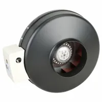 In-Line Duct Fan: 308 cfm Max., 6 in Duct, 111.9 W, 120V AC, 1 Ph, IP54, Steel (MPN 23225)