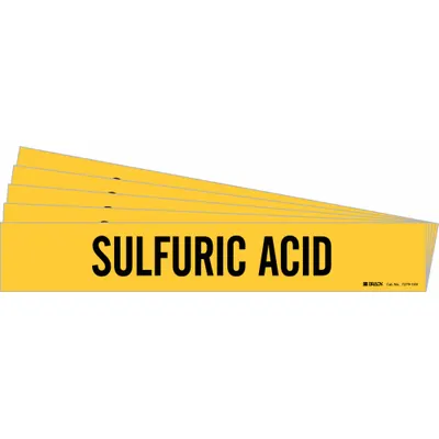 BRADY Sulfuric Acid Adhesive Pipe Marker - Sulfuric Acid Adhesive Pipe Markers