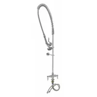 T&S BRASS Pre Rinse Faucet: Deck, Single-Post, 1 Mounting Holes, Brass, Chrome, 1.42 gpm Flow Rate (MPN B-0113-B)