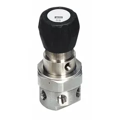 This Parker pressure regulator is constructed from stainless steel for corrosion resistance. It features 1/4 in FNPT x FNPT connections and an adjustable outlet pressure range of 16.7 psi to 74.7 psi. Suitable for reducing and stabilizing inlet pressure in pneumatic or fluid systems.