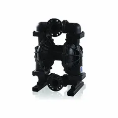This GRACO aluminum housing air-operated double-diaphragm pump features a 3-inch NPT connection and delivers up to 300 gpm. It is equipped with a Santoprene diaphragm, seat, and check valves. Typical applications include transferring high-flow fluids in industrial settings such as chemical processing, water treatment, and mining.