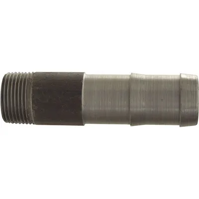DIXON Barbed Hose Fitting: For 1 1/2 in Hose I.D., Steel x Steel - Multipurpose (Air, Water, Chemical) Barbed Combination Nipples