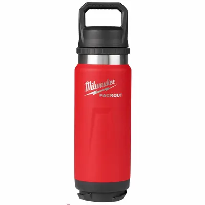 MILWAUKEE Insulated Stainless Steel Water Bottle, Red, 12 in H x 3 7/16 in Dia - Insulated Stainless Steel Water Bottles