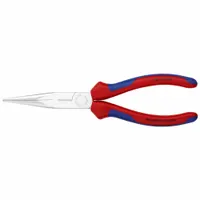 Long Nose Plier: 1 in Max Jaw Opening, 8 in Overall Lg, 3 in Jaw Lg, 1/8 in Tip Wd, Serrated, Cutter (MPN 26 15 200)