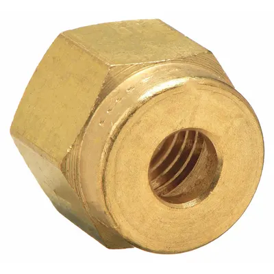 PARKER Compression Fitting Nut: 1/8 in OD Size, Compression, Brass - Single-Ferrule Brass Compression Fittings