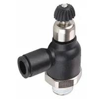 LEGRIS Compact Flow Control: Elbow Fitting, Screw, 12 mm Valve Body Size, 12 mm Tube, Meter Out (MPN 7065 12 13)