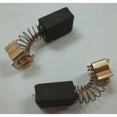 Replacement carbon brush set for jigsaws. Conducts electrical current to the motor commutator to enable blade oscillation. Regular replacement maintains motor performance and prevents arcing damage.