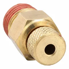 Replacement drain valve for pneumatic tools and impact wrenches. Allows controlled release of moisture and contaminants from air lines to help protect tool internals from corrosion. Suitable for use in industrial maintenance and automotive repair environments.