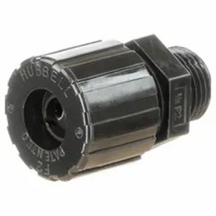 This straight multi-cable grip secures two cords through a single 1/2 in MNPT box connection. The gray nylon body accommodates cord diameters from 0.23 in to 0.29 in. Used in industrial wiring applications to organize and provide strain relief for paired cables.