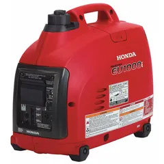 Gasoline-powered inverter generator with 900 W running and 1,000 W starting power at 120V AC. Features GFCI outlets, parallel configuration capability, and Carbon Monoxide (CO) shutdown. Recoil start. Not CARB compliant. Suitable for powering tools, electronics, and appliances during outdoor activities or backup use.