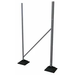 Aluminum rooftop leg kit with 36 in overall width and 500 lb load capacity. Used to elevate and support equipment such as HVAC units or solar panels on flat roofs. Silver finish.