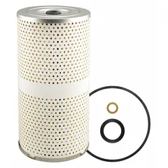 Cartridge fuel filter with cellulose media, 4 5/8 in outside diameter and 9/16 in inside diameter. Includes attached grommet for installation. Used in truck fuel systems to remove contaminants from diesel or gasoline fuel.