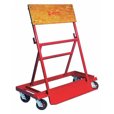 HAMILTON General Purpose Dolly: 800 lb, Red, 43 in L x 22 3/4 in W x 47 in H Deck - A-Frame Panel Trucks