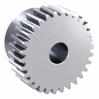 Spur Gear: Module m 1, 30 Teeth, 8 mm Bore Dia, Stainless Steel, 20° Pressure Angle, Plain Bore (MPN SUS1-30)
