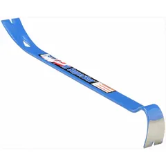 This rolling-head pry bar features a double claw end for secure gripping and a rust-resistant finish. With a 21 in overall length, 1/2 in bar width, and 2 in end width, it provides leverage for prying, lifting, and positioning heavy objects in maintenance, construction, and metalworking applications.