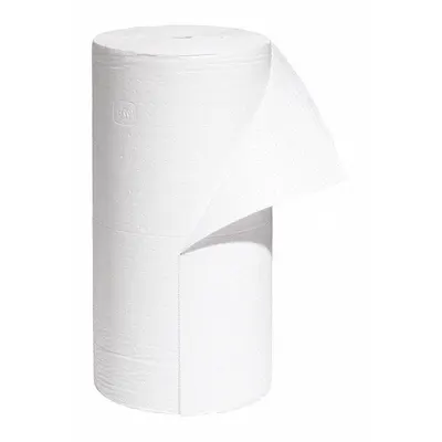 PIG Sorbent Roll: 300 ft Lg, 30 in Wd, Polypropylene, White (MAT419) - Sorbent Rolls