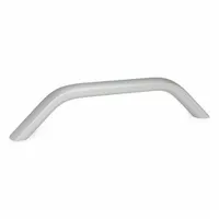 Silver aluminum load-rated standard U pull handle with 15.75 in mounting hole center-to-center and M8 threaded holes. Suitable for industrial enclosures, machinery doors, and access panels requiring a strong ergonomic grip