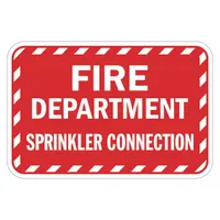 Reflective Fire Connection Sign: Aluminum, Mounting Holes Sign Mounting, Engineer Grade (MPN T1-1821-EG_18x12)