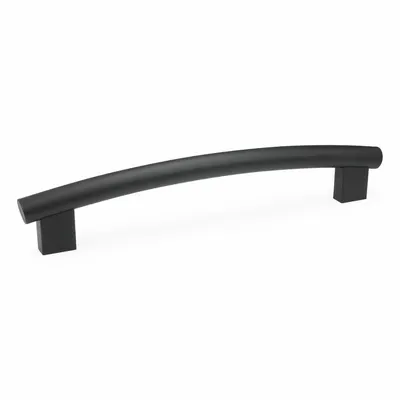 JW WINCO Pull Handle: Threaded Holes, Aluminum, Black - Load-Rated Arched Tubular Pull Handles