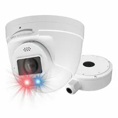 This 8MP varifocal network IP camera features a turret design with a 1/1.8 CMOS sensor, 12 mm max focal length, and 136° max viewing angle. It connects via RJ45 and is suited for indoor or outdoor surveillance in commercial and industrial settings.