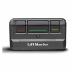Battery-powered black plastic entry transmitter for use with commercial door operators, commercial receivers, and gate operators. Sends signal to open or close compatible gate and door systems in industrial and commercial facilities.