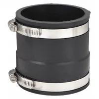 FERNCO Flexible Pipe Straight: PVC, For 4 in Pipe, PVC, 3 15/16 in Overall Lg, 2 Clamps Included (MPN 1070-44)