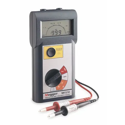 MEGGER Megohmmeter: 100 ohm to 1 gigohm, CAT III 600V, IP40, Digital, No Output - Standard Feature Megohmmeters