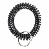 Key Chain: 7/8 in Key Ring Dia, Polyurethane, Black, 2 in Overall Wd, 3/8 in Overall Dp, 5 PK (MPN 4102005)