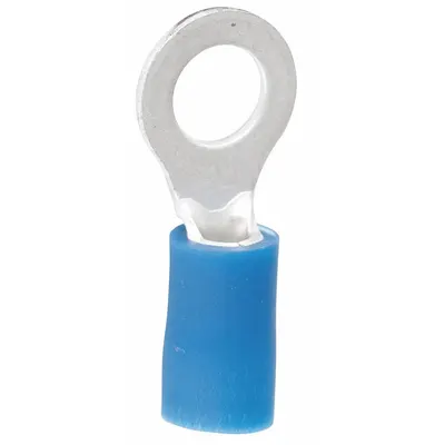 GARDNER BENDER Ring Terminal: Blue, Vinyl Insulation, #10/#8 Stud Size - Insulated Ring Terminals