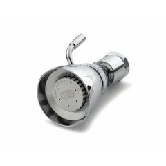 Fixed showerhead with dual spray patterns. Brass body with chrome finish. Flow rate of 1.5 gpm. Suitable for standard shower arms in residential and commercial settings.