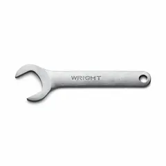 This single-end open end service wrench is designed for tightening or loosening SAE hex fasteners. It features a 1 3/16 in head size and a 7 1/4 in overall length with an offset configuration, allowing access to recessed fasteners. The satin finish provides a non-glare surface.