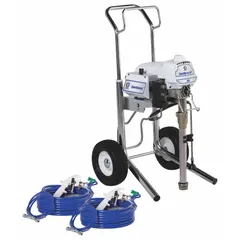 This corded electric fogger is designed for applying bleach and disinfectant solutions. It is used in industrial and commercial settings for sanitizing surfaces, equipment, and facilities where chemical disinfection is required.