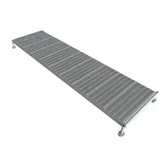 This single-step platform from TRI-ARC is constructed of steel with a gray finish. It features an adjustable height up to 8 inches and a 24-inch-wide platform. Suitable for industrial environments where a stable elevated step is needed for tasks such as maintenance, assembly, or warehousing.