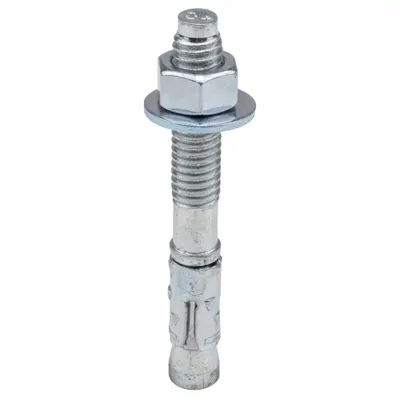 RED HEAD Sleeve Anchor: 3 in Overall Lg, 3/8 in Dia, 5/16"-18 Thread Size, Steel - Sleeve Anchors with Hex Nuts