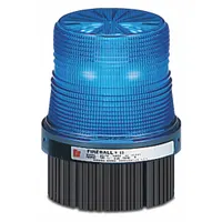 FEDERAL SIGNAL Warning Light: Blue, LED, 1/2 in NPT, 24V DC, 4 1/8 in Overall Dia, FB24ST-024B