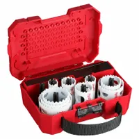 MILWAUKEE Hole Saw Kit: 17 Pieces, Bi-Metal, 3.5 Teeth per Inch, 3/4 in to 2 1/2 in Saw Size Range (MPN 49-22-4029)