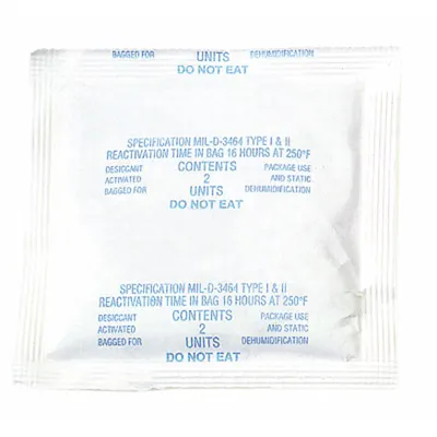 SCS Desiccant Bag: 1/4 in Wd, 3 1/2 in Lg, 0.83 cu ft Area Protected, 18 g Desiccant Bag Size - Tyvek Desiccant Bags