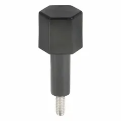 Thumb screw used for securing panels or components in ice machines. Designed for hand-tightening without tools, facilitating assembly and maintenance access.