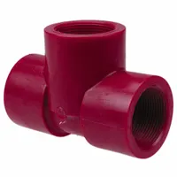 Tee Pipe Fitting: Tee, Polyvinylidene, 3/4 in x 3/4 in x 3/4 in Fitting Pipe Size, Red, Schedule 80 (MPN 651233-3/4)