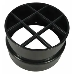 Replacement outlet guard for Dayton wood dust collectors. Designed to protect the outlet during operation. Compatible with models 3AA17, 3AA18, 3AA21, and 3AA23.