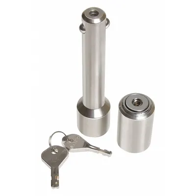 REESE Receiver Lock: Universal, Silver, (2) Keys - Receiver Locks