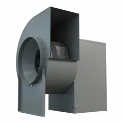 Belt-drive blower with 16-inch wheel diameter, includes drive pack. Delivers 5,952 cfm at 7 1/2 hp. Operates on 230/460V AC three-phase power, CCW rotation, open motor housing. Suitable for industrial ventilation, exhaust, and air movement in commercial buildings, factories, and warehouses.