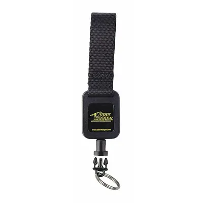 GEARKEEPER Key Retractor: 7/8 in Key Ring Dia, Nylon, Black - Retractable Key Clips & Reels