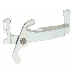 Steel interlock attachment for Square D QO and QOB miniature circuit breakers. Mechanically interlocks two breakers to prevent simultaneous ON position, suitable for dual-power-source or generator transfer applications.