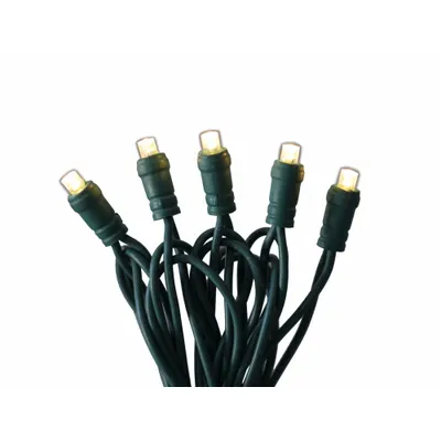 OEM Holiday String Lights: Bottom Button Shape, 25 ft Lg, Warm White, 50 LEDs - Button-Shaped Lights