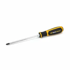 General purpose #2 Phillips screwdriver with a long length and cushion grip. Non-magnetic, not ESD safe, and not tether capable. Suitable for driving Phillips fasteners in assembly, maintenance, and repair tasks.