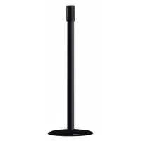 TENSABARRIER Single Belt Receiver Post: Round Flat, 38 in Post Ht, Black, Stainless Steel, Flat (MPN 890B-33-33-33-RCV)